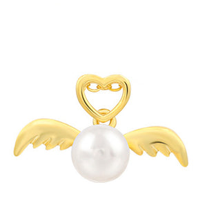 S925 Silver Pearl Pendant Women's Fashion Temperament Design Fetal Hair Angel Pendant