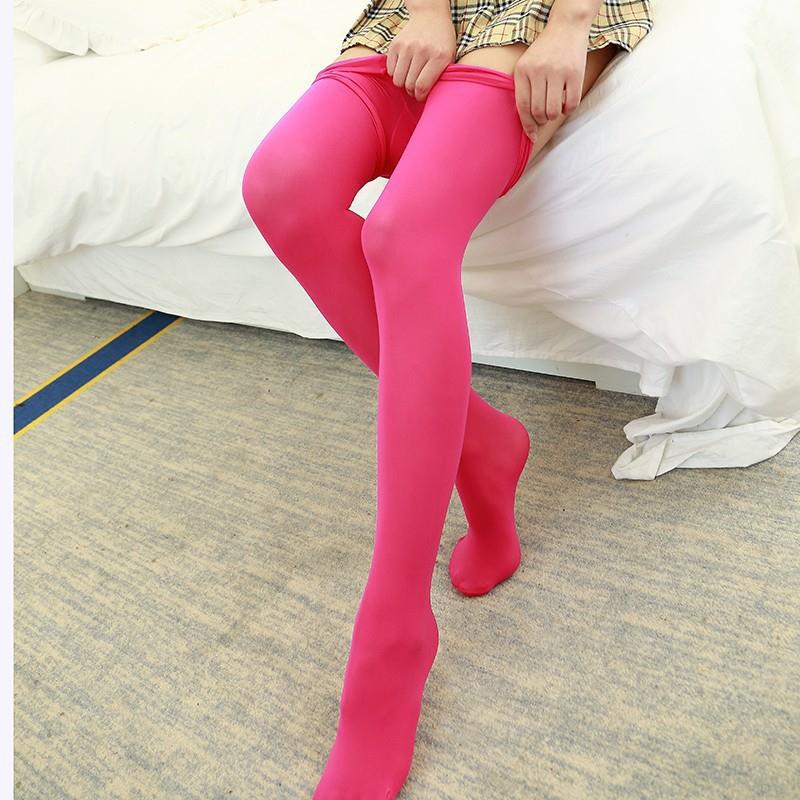 Non-transparent Meat Color Stockings With Feet And Crotch