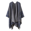 Thickened Cashmere-like Dual-use Geometric Tassel Scarf Cloak