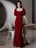 Toast Bridal Red Dresses Women Fishtail