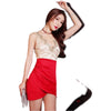 Nightclub Bar Sexy Dress V-neck Lace Splicing Hip Wrap Short Skirt Hotel KTV Foot Bath Night Work Clothes