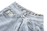 High Waisted Wide Leg Denim Shorts For Women