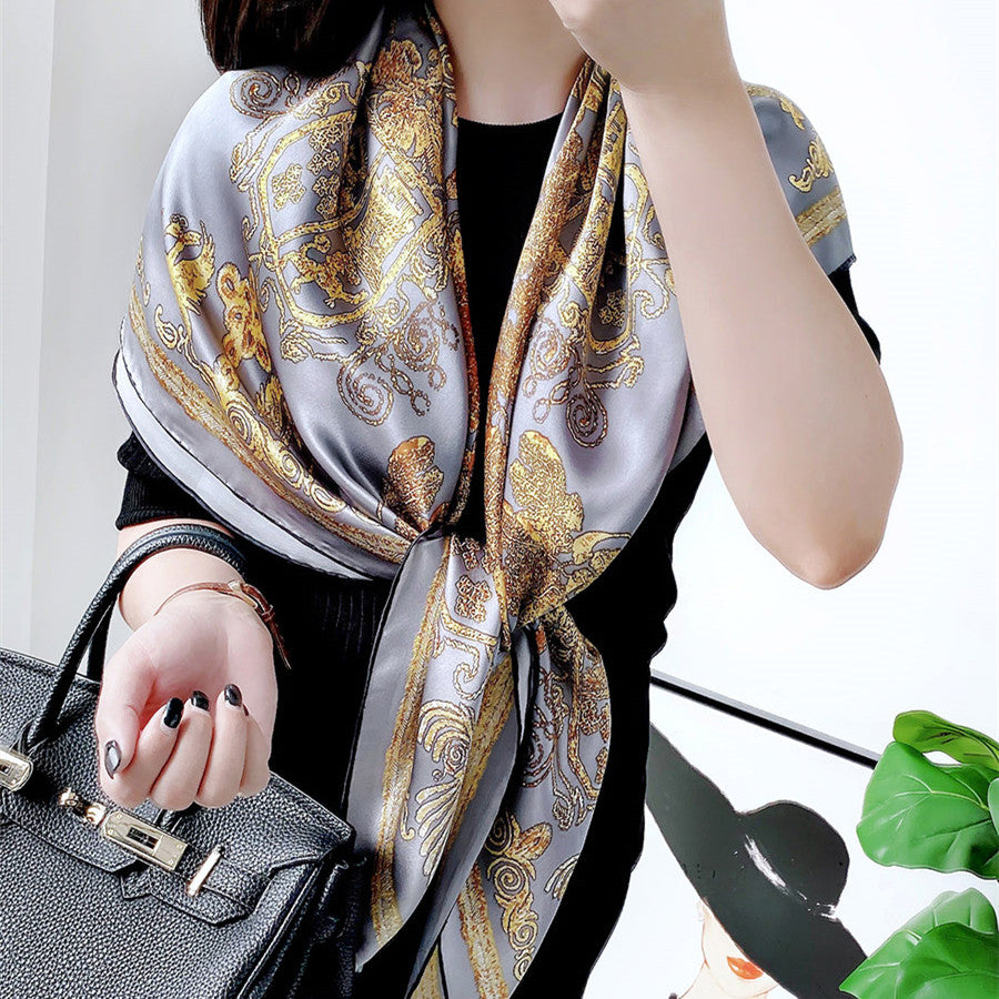 Women's Large Square Silk Scarf Scarf Shawl