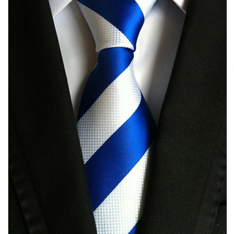 Business Executive Tie Polyester Silk Jacquard Big Stripe Tie