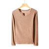 Women's Early Autumn V-neck Long-sleeved Knitted Base All-matching Top