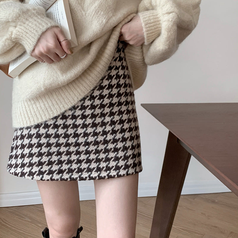 Houndstooth Classic Style A- Line Skirt