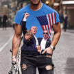 Trump 3D Digital Printing Loose Round Neck Short Sleeve