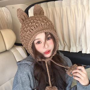 Thermal Knitting Cute Rabbit Ear Hat