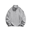 Men's Brushed Hoody Stand Collar Half Zip Long Sleeve