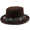 Women's Flat Top Flat Brim Woolen Hat