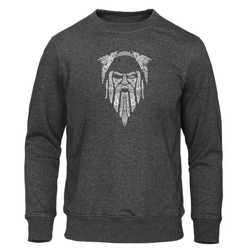 3D Printed Viking Series Pattern Loose Sports And Leisure Pullover Top