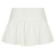 Solid Color And V-neck Hollow Out Strap Short Exercise Skirt Suit