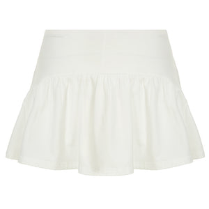 Solid Color And V-neck Hollow Out Strap Short Exercise Skirt Suit