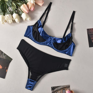 Women's Fashion High Elastic Satin Stitching Mesh Belt Steel Ring Underwear Suit