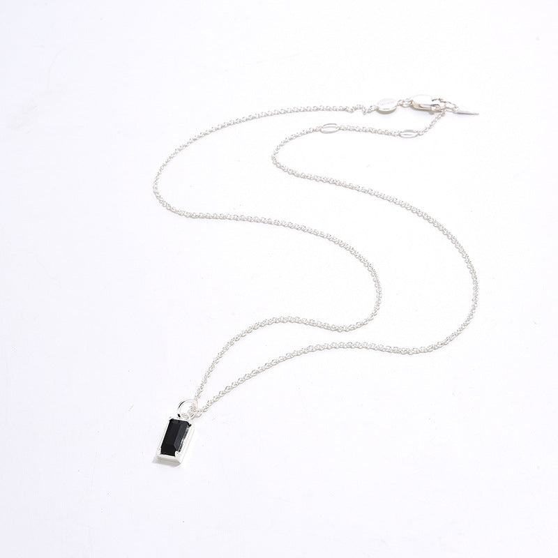 S925 Silver 18K Gold Plating Simple Fashion Exquisite High-grade Black Zircon Necklace