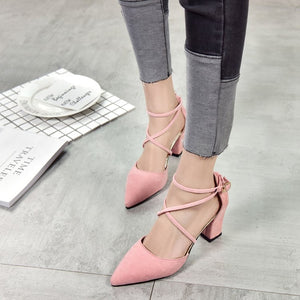 Fashion Pointed Toe Buckle Strap High Heel Sandals