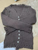 V-neck Sweater Solid Color Slim Fit Sunken Stripe Thick Burr Design Knitted Cardigan For Women