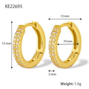 Women's Simple Graceful Big Circle Fine Zircon-embedded Earrings