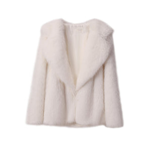 Lapel Leather Fur Coat Women's Artificial Wool Clip Coat