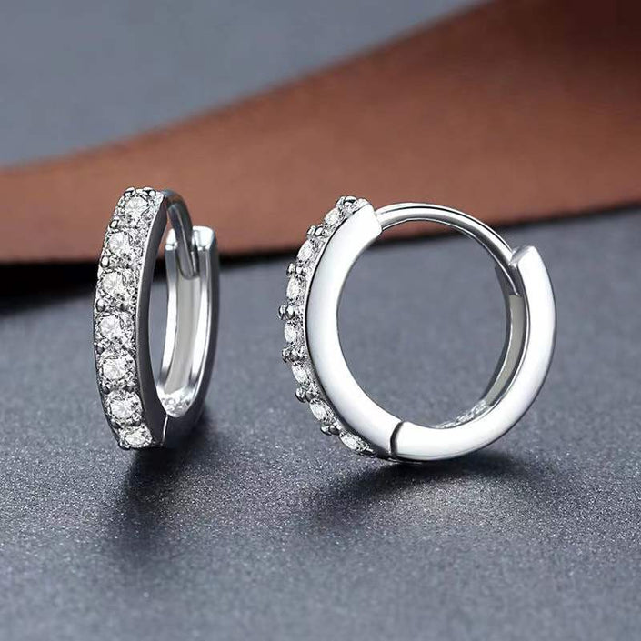 Single Row Rhinestone Earrings Female All-matching Graceful