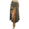 Leopard Print Long Skirt High Waist Slit Hip Skirt