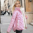 Fashion Bread Coat Female Glossy Stand-up Collar Downcotton-padded Jacket