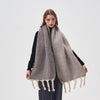 Hand-knotted Tassel Double-sided Solid Color Plush Scarf