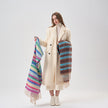 Rainbow Color-blocking Striped Soft Scarf