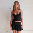 Solid Color And V-neck Hollow Out Strap Short Exercise Skirt Suit