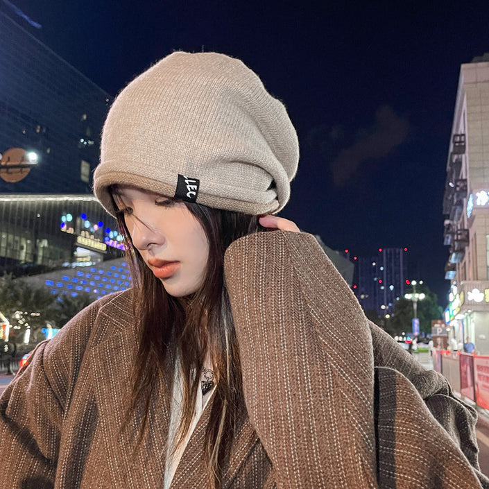 Knitted Wool Winter Warm Pile Heap Cap
