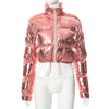 Women's Fashion Shiny Surface Bread Coat Down Cotton-padded Jacket