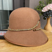 Simple Belt Decoration Bucket Female Autumn And Winter Fashion All-matching Wool Top Hat