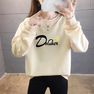 Women's Fashion Casual Letter Crew Neck Top