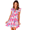 Versatile Contrast Color Printed High Waist Dress Women