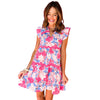 Versatile Contrast Color Printed High Waist Dress Women