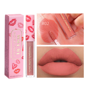 12-color Single Sexy Red Lip Matte Lip Gloss Not Easy To Makeup Matte Surface Lip Gloss