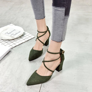 Fashion Pointed Toe Buckle Strap High Heel Sandals