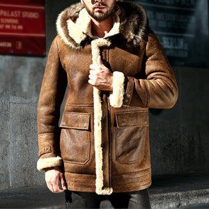 New Leather And Fur Men's Coat