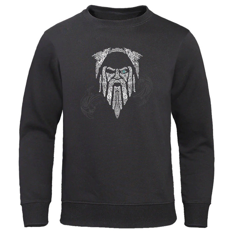 3D Printed Viking Series Pattern Loose Sports And Leisure Pullover Top