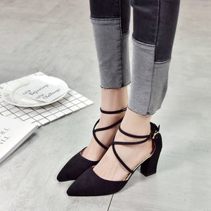 Fashion Pointed Toe Buckle Strap High Heel Sandals