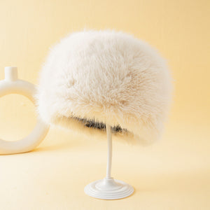 Women's Fox Fur Warm Ear Protection Bucket Hat