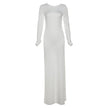 Fashion Slim Fit Backless Long Sleeve Dress Women