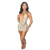 Women's Mesh Hot Drilling See-through Dress