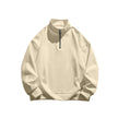 Men's Brushed Hoody Stand Collar Half Zip Long Sleeve