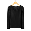 Women's Early Autumn V-neck Long-sleeved Knitted Base All-matching Top