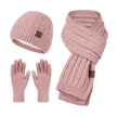 Knitting Hat Scarf And Gloves Three-piece Set