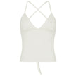 Solid Color And V-neck Hollow Out Strap Short Exercise Skirt Suit