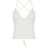 Solid Color And V-neck Hollow Out Strap Short Exercise Skirt Suit