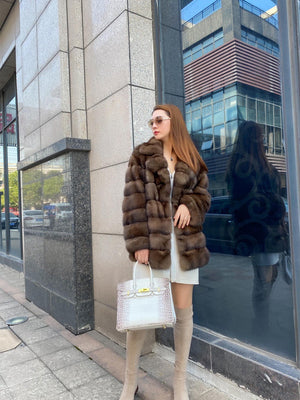 Women's Fur Coat Overcoat Zibeline Starry Coat