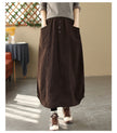 Women's Retro Artistic Fleece-lined Thick Mid-length Skirt